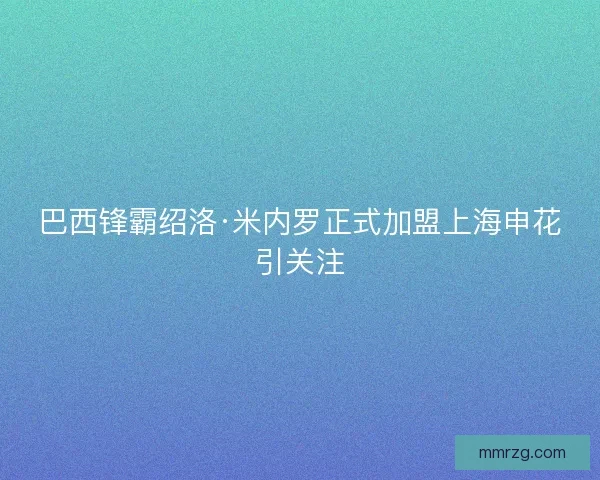巴西锋霸绍洛·米内罗正式加盟上海申花引关注
